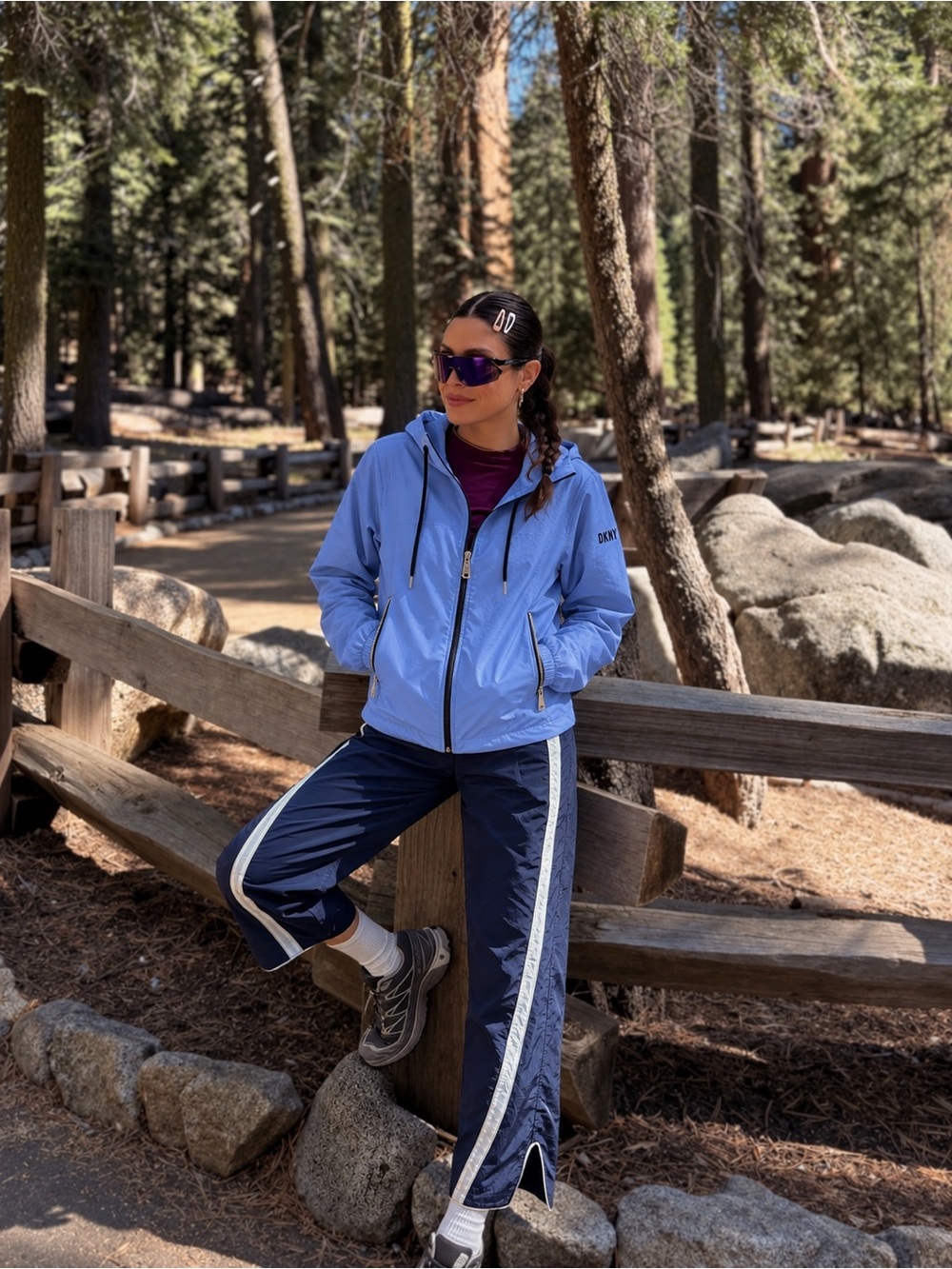 DKNY Light Blue Hooded Ski Jacket for Women